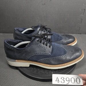 Cole Haan Shoes Mens Size 12M Blue Leather Wingtip Brogue Derby Dress Grand 360